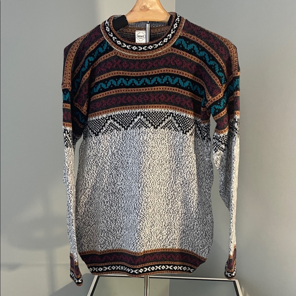 Alpaca Wool Sweater Women Warm & Soft Alpaca Fair Isle Sweater new